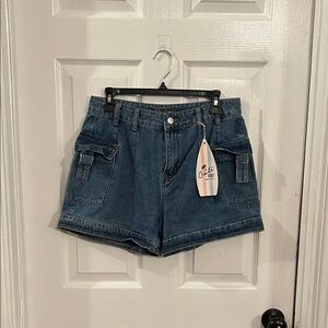 Casual Blue Women's Cargo Shorts